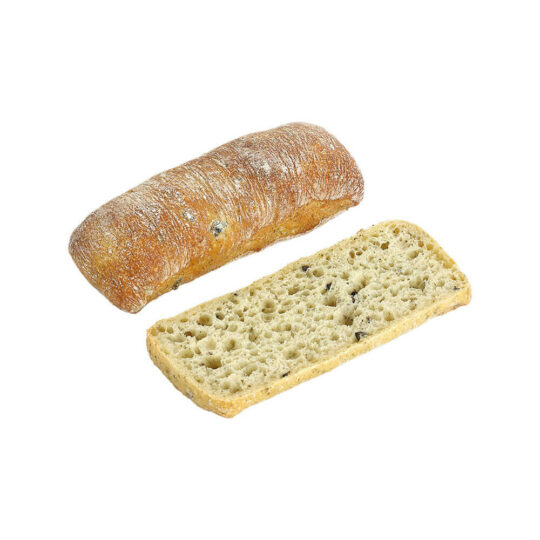 Ciabatta Black Olive Green Pesto Cheese